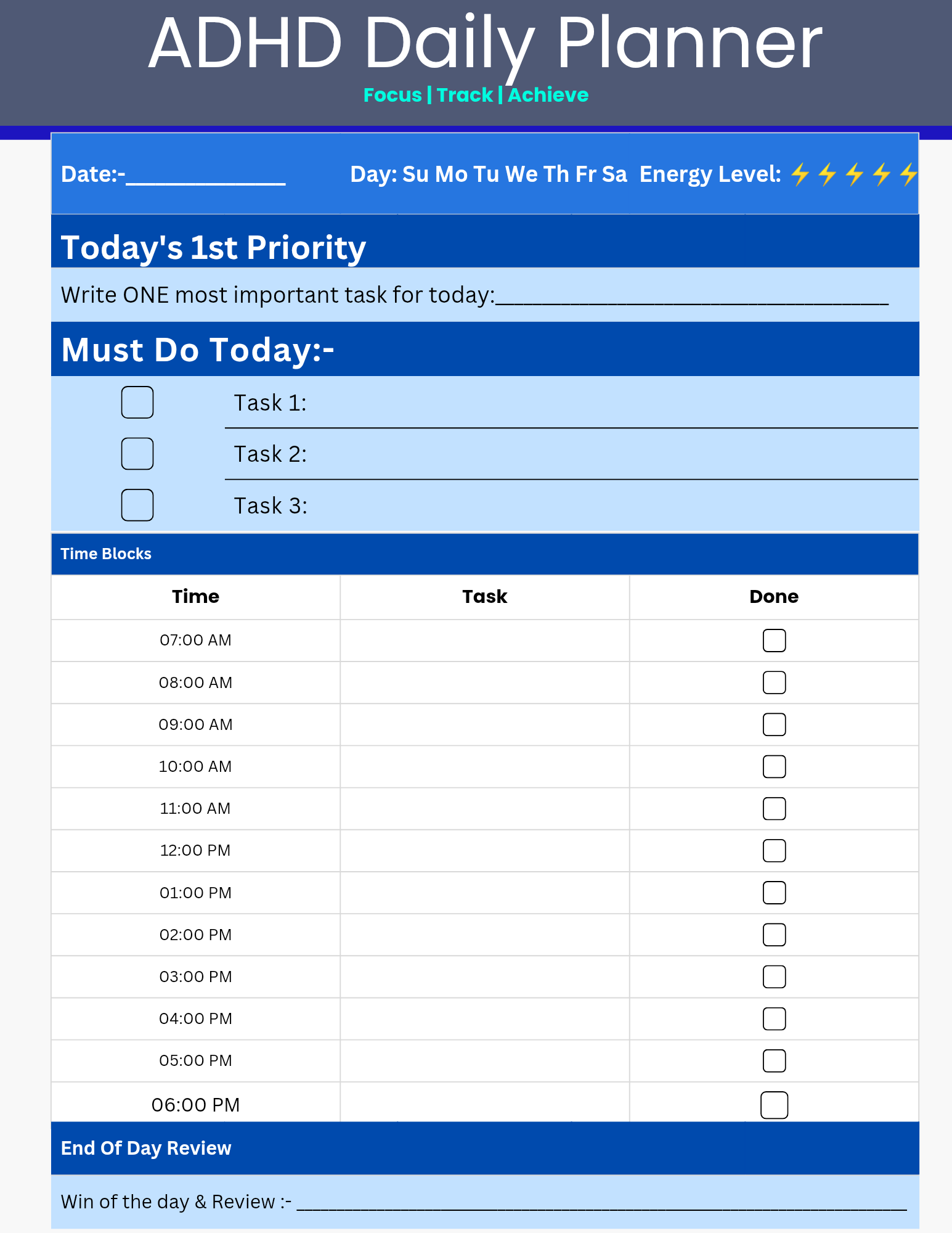 ADHD Daily Planner Bundle